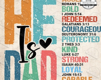 He Is Dad Png, Brave Like David Png, Dad Shirt Png, Smart like Joseph Png, Father’s Day Png, Bible Verses png, God Say Dad Is, Digital File