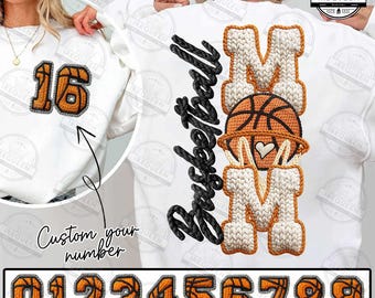 PNG de hilo sintético personalizado para mamá de jugadora de baloncesto, PNG de baloncesto coqueta, PNG de baloncesto de ganchillo, diseño de camiseta para el día del partido, temporada de baloncesto, archivo digital