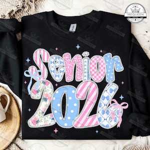 Coquette Senior 2026 Png, Girly Lace Senior Shirt Png, Class of 2026 Png, Preppy Senior Mom Png, Preppy Graduation High School, Digital File