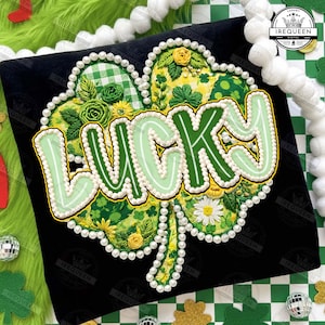 Shamrock Patchwork Pearls Png, Clover St Patricks Day Png, St Patrick Png, St Patricks Png, St Patrick's Day Png, Lucky Png, Digital File