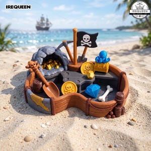 Pirate Playset, 3D Printable Halloween Play Kit, Pirate Play Lab, 3MF STL 3D Print File, 3D Download
