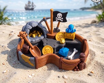 Pirate Playset, 3D Printable Halloween Play Kit, Pirate Play Lab, 3MF STL 3D Print File, 3D Download