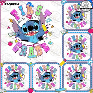 Cartoon Grade Bundle Png, Cartoon Back To School Png, Blue Monster School Png, Gift For Kid School Png, Bruh We Back Design , Digital File