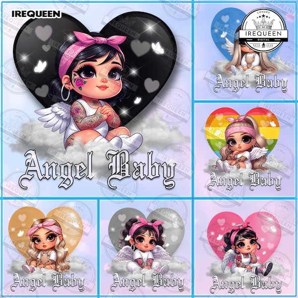 5+ Baby Angel Old School Chola Png Bundle, Spanish Girl Valentine Design, Chicano Valentines Day Shirt, Old School Cholo Png, Digital File