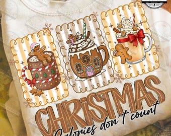 Christmas Calories Don't Count Png, Christmas Coffee Png, Gingerbread Coquette Bow Png, Christmas Season Png, Retro Christmas, Digital File