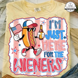 Camiseta divertida del 4 de julio con salchicha (Png), Estados Unidos (Png), Diseño digital de camiseta femenina con salchicha del 4 de julio, Hotdog del 4 de julio en Estados Unidos, Archivo digital