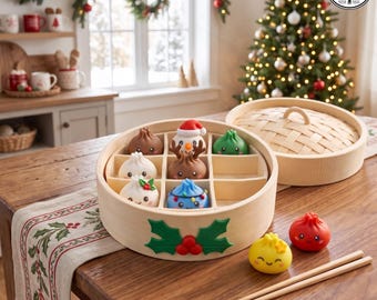 Dumpling Squishy Christmas Playset, 3D Printable Dumpling Play Kit, Christmas Squishy Play Lab, 3MF STL 3D Print File, 3D Download