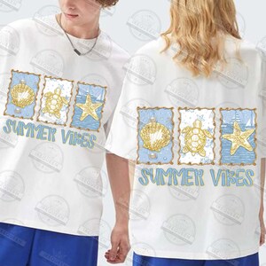 Floral summer Png, Summer Vibes Png, Seashell Png, Starfish Png, Sea Turtle Png, Glitter Summer Png, Digital File image 2