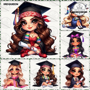 7+ La Graduada Chicana Png Bundle, Graduation Chibi Style Png, Educated Latina Girls Png, Chicano Graduation Png, Chibi Cute, Digital File