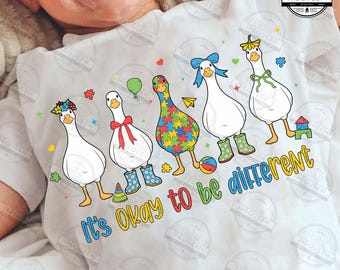 It's Ok To Be Different PNG, Autism Goose Design, Neurodiversity Awareness, SPED Teacher Special Education, Autism Acceptance, Digital File