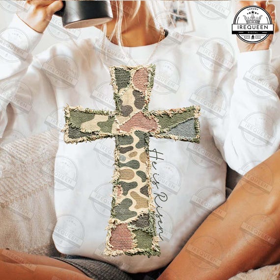 Patchwork Cross Png, Inspired Quilted Bunny Png, Coquette Easter Cross Png, Grandma Core Patchwork Png, Camo Cross Png, Digital File