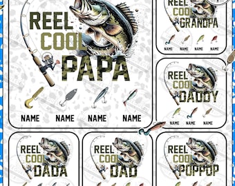 CUSTOM Reel Cool Dad Png, Vorrei che fossi a pescare Png, Papà pescatore Png, Paternità Png, Regalo per la festa del papà, Pesca al black bass alla moda, File digitale