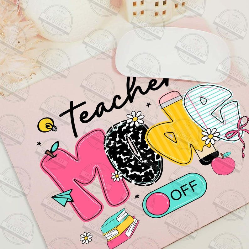 Teacher Mode Off Png, Last Day Of School Coquette, Pink Dalmatian Bow Teacher Png, School Gift, Pencil With Bow Elementary, Digital File image 7