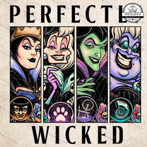 Perfectly Wicked Bad Witches Club Png, Retro Halloween Costume Png, Villain Gang Png, Villains Wicked Png, Trick Or Treat Png , Digital File