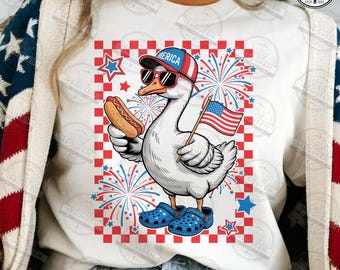 4 lipca gęś PNG, retro patriotyczne 4 lipca PNG, retro amerykańska PNG, słodka koszulka American Goose PNG, zabawny 4 lipca, plik cyfrowy
