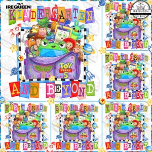 Cartoon Toy & Friends Bundle Grade Png, Happy First Day Of School Png, Back To School Png, 1st Day Of School Png, Teacher Png, Digital File