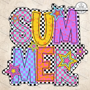 Preppy Checkered Summer Png, Beach Life Png, Neon Trendy Summer Design, Distressed Beach Png, Lake Pool River Png, Summer Time, Digital File