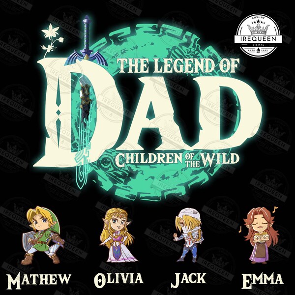 Custom Legend Of Dad Wild Children With Kids Name Png, Father’s Day Png, Dad Shirt With Name, Gift For Dad Png, Digital File