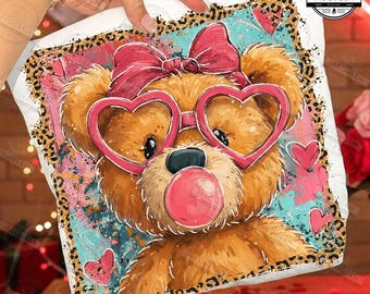 Preppy Valentine Teddy Bear PNG, Trendy Valentine’s Day Cute Bears Png, Valentine Heart Png, Love Xoxo, Mama Valentine Bear, Digital File