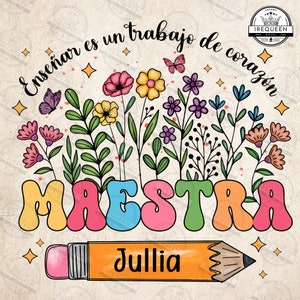 Floral Maestra Teacher Png, Spanish Teacher Png, Back To School, Teacher Life Png, Best Maestra Png, Teacher Appreciation Gift, Digital File