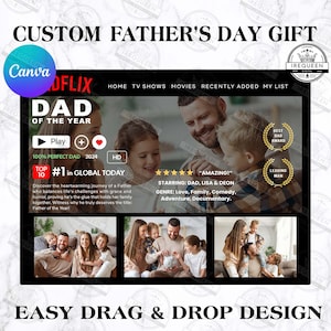 Customize Dad Canva Template, Happy Father’s Day Png, Gift For Grandpa Png, Canva Editable, Father and Children Png, Digital File