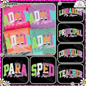 School Occupation PNG Bundle, Preppy First Day of School Bright Neon Girly Png, Back to School Teacher Sped Para Counselor Png, Digital File