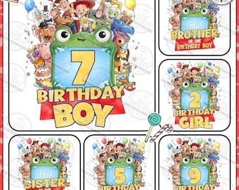 Pacchetto PNG "Giocattoli e amici 5 Compleanno Bambino" (formato PNG), Festa di compleanno in famiglia (formato PNG), Neonato in famiglia, Regalo di compleanno, Hai un amico in me, File digitale