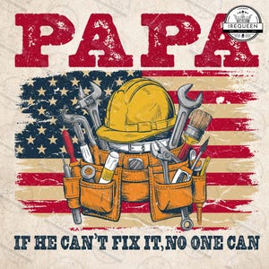 Zabawna koszulka urodzinowa Papa Png, Papa może naprawić skrzynkę narzędziową Png, Dzień Ojca Png, Fixer of Things Png, Papa Tools Png, Koszulka Papa, Plik cyfrowy