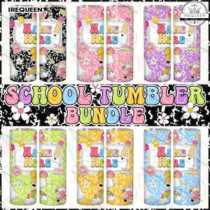 Personalized Teacher 20oz Tumbler Png Bundle, Back To School 20 oz Skinny Tumbler Png, First Day Of School Png, Teacher Wrap, Digital File
