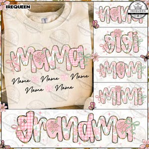 Paquete floral personalizado para mamá, Día de la Madre (Png), Mamá Coqueta (Png), Floral Rosa (Png), Flor Mamá Mimi Gigi (Png), Mamá Retro (Png), Archivo Digital