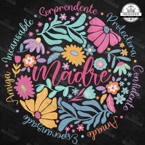 Spanish Mothers Day Png, Retro Madre Png, Boho Floral Mama Png, Mothers Day Png, Mama Mamá Latina Png, Retro Mama Design Png, Digital File