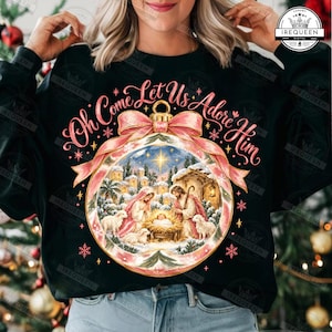 Oh Come Let Us Adore Him Png, Nativity Scene Christmas Png, Coquette Jesus Christmas Png, Baby Jesus Png, Oh Holy Night Png, Digital File