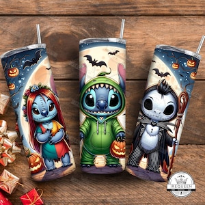 Nightmare Halloween 20oz Skinny Tumbler Png Design, Halloween Friend 20oz Tumbler Png, Halloween Cartoon Nightmare Tumbler, Digital File