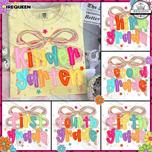 Preppy Back To School PNG Bundle, Coquette School First Day, Teacher PNG, Girly Png, Preppy School Png, All Grades, Shabby , Digital File