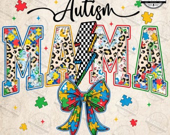 Coquette Autism Mama PNG, Autism Mama Png, In My Autism Mom Era Png, Autism Awareness Png, Autism Checkered Mama Png, Mama Png, Digital File