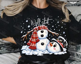 Well Shit Png, Merry Christmas PNG, Christmas Holiday Png, Santa Claus Png, Vintage Christmas Png, Snowman Christmas Png, Digital File