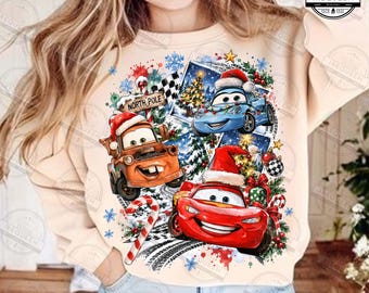 Merry Christmas Race Car Png, Kids Cartoon Racing Design, Truck Coquette Christmas Png, Cartoon Car Christmas Png, Digital File