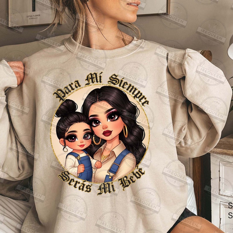 Ensemble de 5 dictons Png pour maman latina, Style Chibi, fête des mères latines de style Chibi, cadeau pour maman Png, Te Lo Digo Por Tu Bien, maman chicano, fichier numérique image 6