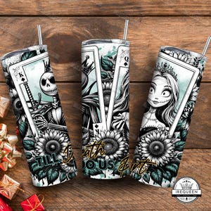 Nightmare Halloween 20oz Skinny Tumbler Png Design, Halloween Friend 20oz Tumbler Png, Halloween Cartoon Nightmare Png, Digital File