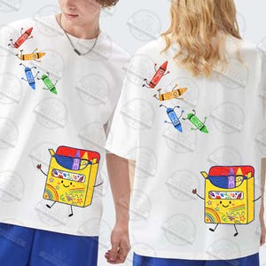 Back to School Png, Cute School Supplies PNG, Teacher Shirt Design, Crayons Jumping Into Box Png, Dancing Rainbow Crayons Png, Digital File image 4
