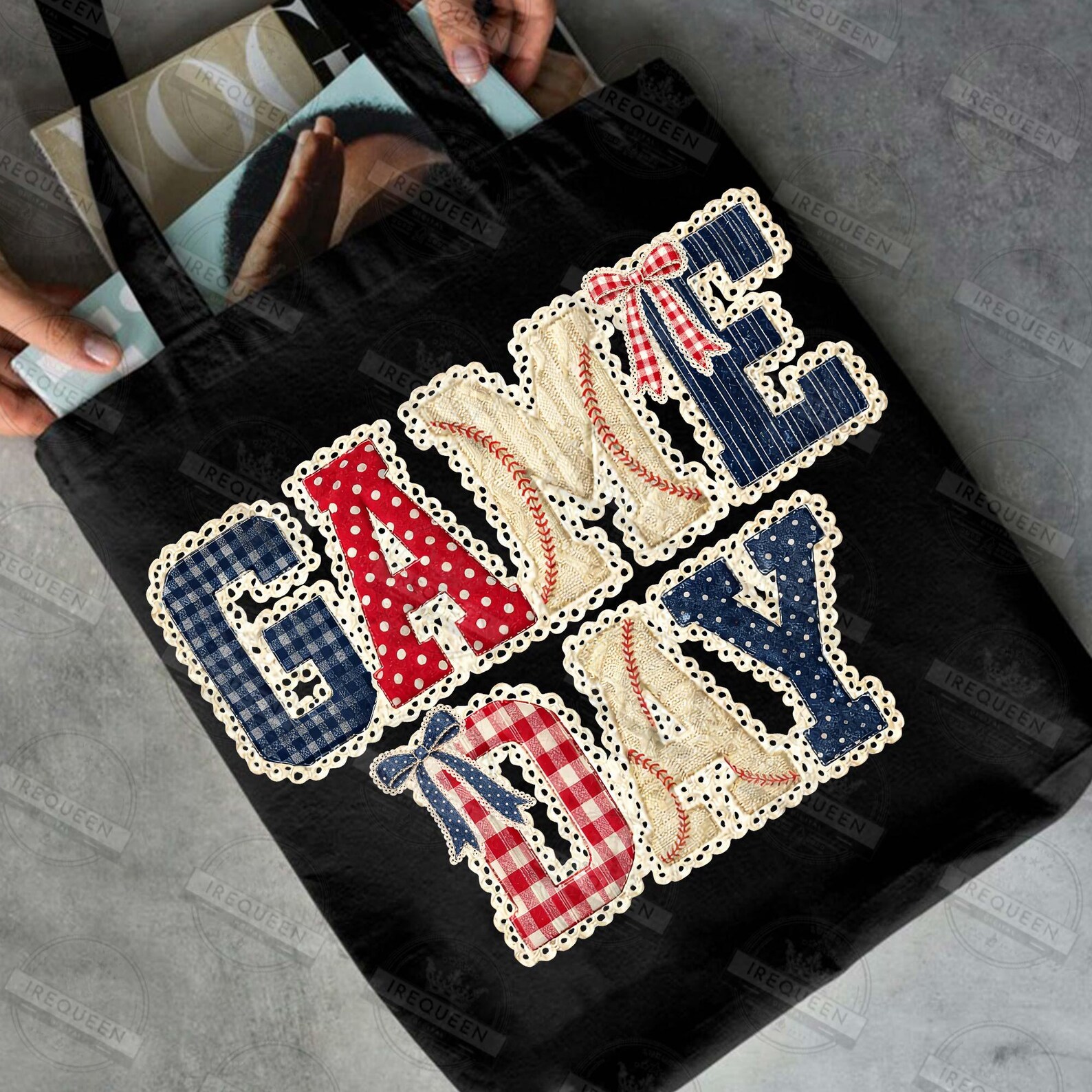 Game Day Baseball PNG, Patchwork Baseball Png, Latch Hook Yarn Baseball ...