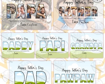 Customize Dad/Papa/Grandpa/Daddy Canva Template Bundle, Happy Father’s Day Png, Gift For Grandpa Png, Canva Template Editable, Digital File