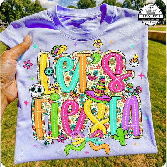 Let's Fiesta PNG, Mexican Hat Party Design Png, Fiesta Shirt PNG, Cinco De Mayo Floral Sublimation Design, Viva Fiesta Png, Digital File