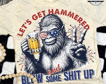 Funny Patriotic Bigfoot Design Png, Red White And Bigfoot Png, Funny Bigfoot Png, Stay Trashy America Design, 4th Of July Png, Digital File
