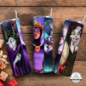 Halloween-cartoon beker wrap, schurken cartoon halloween magere beker, selectie meisjes 20oz beker, Bad Witches Club png, digitaal bestand