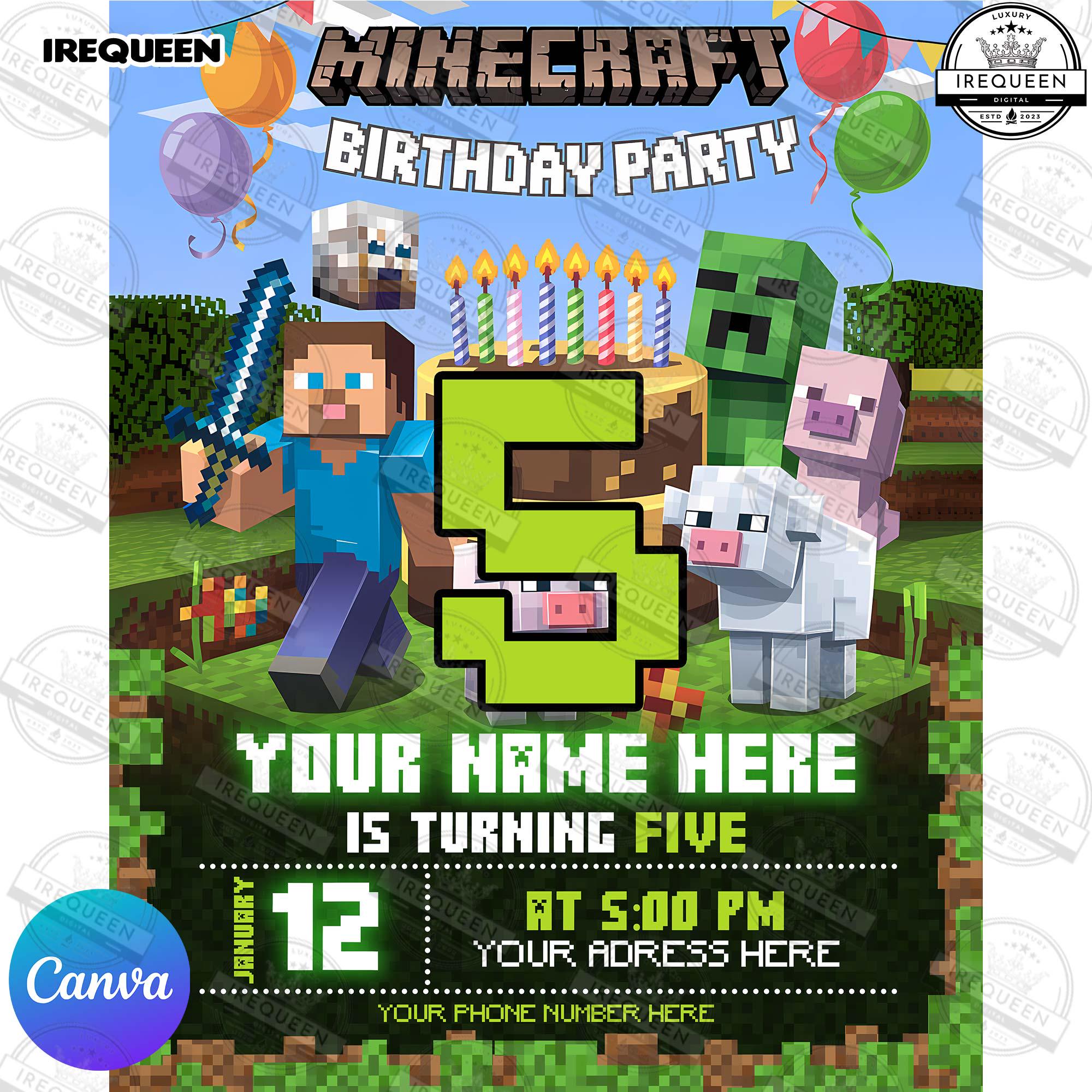 IREQUEEN Minecraft Digital Invitation