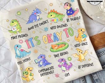 It’s Ok To Be Different Autism Dinosaur Png, Autism Awareness Png, Autism Mom Png, Special Education Teacher, Neurodiversity, Digital File