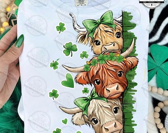Highland Cow St. Patrick's Day Png, Retro St Patricks Day PNG, Funny St Patty's Day png, Lucky PNG, St Patricks Png, Irish Png, Digital File