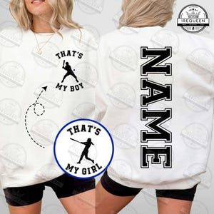 Custom That&#39;s My Boy My Girl Baseball Mom Svg Png, Personalized Gift for Mom Dad Svg, Cute Baseball Mama Svg, Baseball Mom Png, Digital File