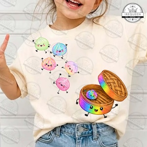 Glitter Dumpling Png, Cute Dumplin Png, You’re a Glitter Dumpling Png, Dumpling Jumping Into Bamboo Steamer, Pastel Rainbow, Digital File